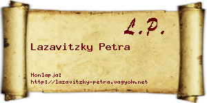 Lazavitzky Petra névjegykártya